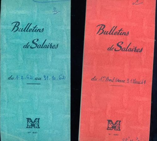 Carnets ,Blocs  Bulletins De Salaire X 2  Années 1961 Et 1962 - Sarl Boucherie - Non Vierges