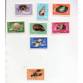 Roumanie- Lot De 7 Timbres Neufs- Coquillages- Crustacés
