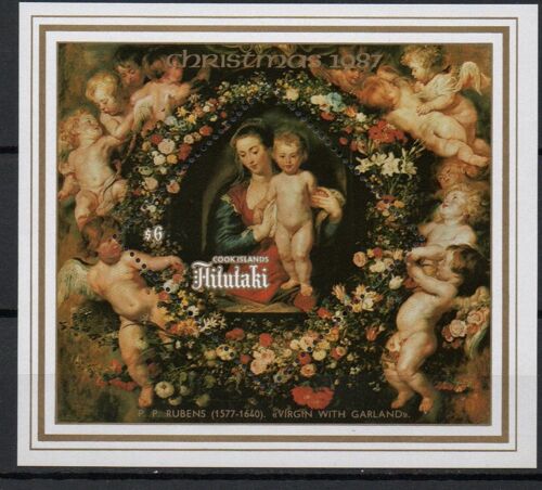 Aitutaki ( Australie ) Timbre Noël : Rubens 1987