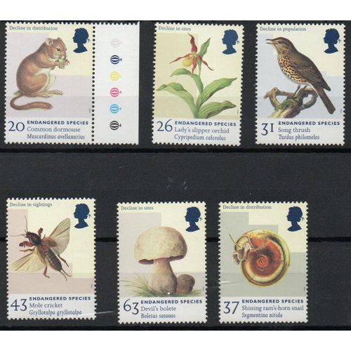 Royaume-Uni Timbres Espèces Menacées 1997