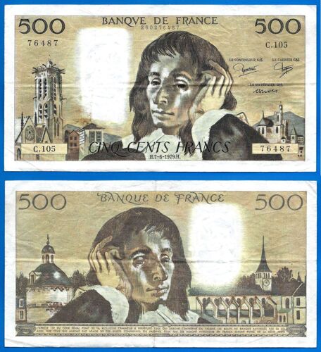 France 500 Francs 1979 Serie C Grand Billet Pascal Franc