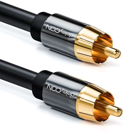 VornixorSarlshop-3,0m Câble Subwoofer - Cinch RCA Coaxial Numérique - Fiches Dorées - Câble Audio - Subwoofer av Receiver Amplificateur Home Cinéma