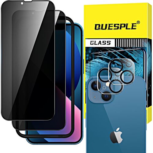[2+2 Pièces] Verre Trempé Anti Espion Pour Iphone 13 6,1 Pouces Avec Protection D'Objectif De Caméra, Film De Confidentialité Protection En Écran, Équipé D'Un Outil D'Alignement Si[LOT6192020]