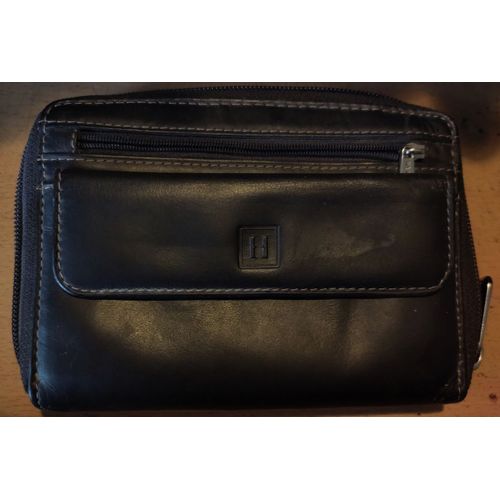 Portefeuille Hexagona en cuir marron, homme 17cm x 13cm