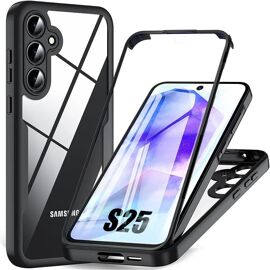 Coque Pour Samsung Galaxy S25 - Noir Rigide Anti-Rayure Protection 360 Degré Intégrale Solide - E.F.Connection