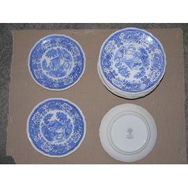 Ensemble Service À Vaisselle Villeroy & Boch Burgenland Bleu En Faîence , Années 50