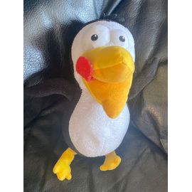 Doudou Peluche Intermarche La Fabrique Adelie Pingouin Noir Blanc  Jaune Et Rouge 19cm