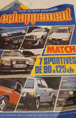 Échappement N°169 11/1982 Match 7 Sportives De 90 À 125 Ch