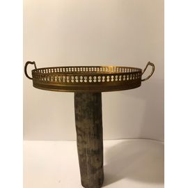 Plateau Cuivre Verre Et Dentelle