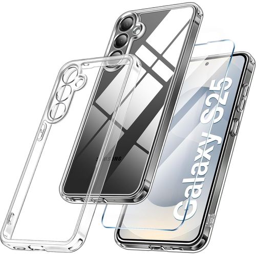 Coque Pour Samsung Galaxy S25 Silicone Transparente Angles Renforces + Verre Trempe Little Boutik©