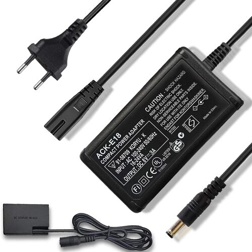 ACK-E18 Kit adaptateur secteur compatible avec Canon EOS Rebel RP T7i T8i T6s SL2 SL3 200D 250D 750D 760D 850D Kiss X8i X9i
