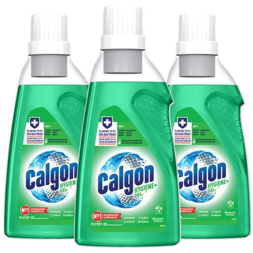 CALGON Lot de 3 Gels Hygiène Plus Anticalcaire Nettoyant pour Lave-linge - 750 ml