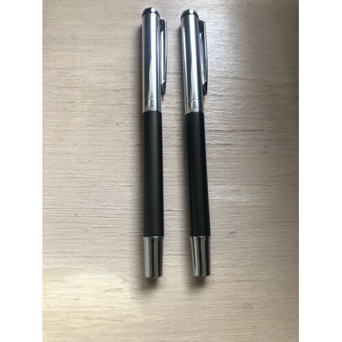 2 Stylos Bille - Argenté Et Noir - Dans Leur Emballage D'origine