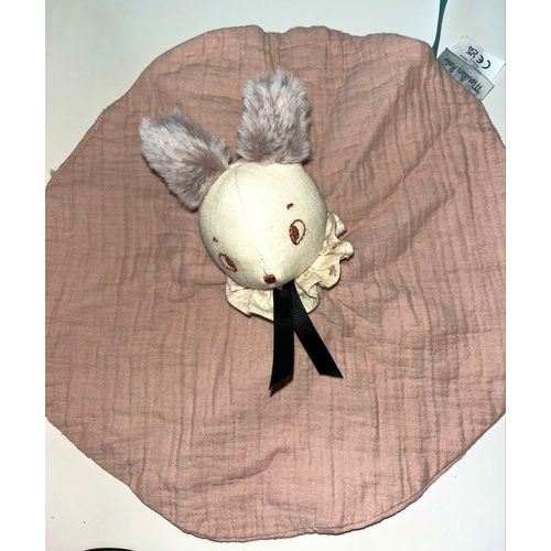 Doudou Lapin Lange Rose Mousse Après La Pluie Moulin Roty Soft Toy Bunny Baby 