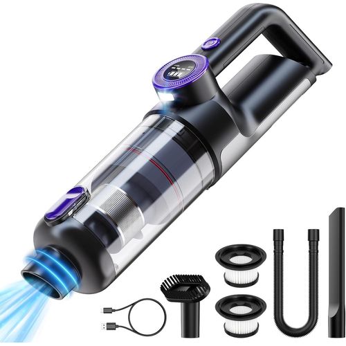 Brushless Aspirateur Voiture sans Fil Puissant 18000PA, Aspirateur a Main sans Fil Professionnel pour Voiture/Maison/Bureau/Animal Domestique, 3 * 2000mAh Batterie