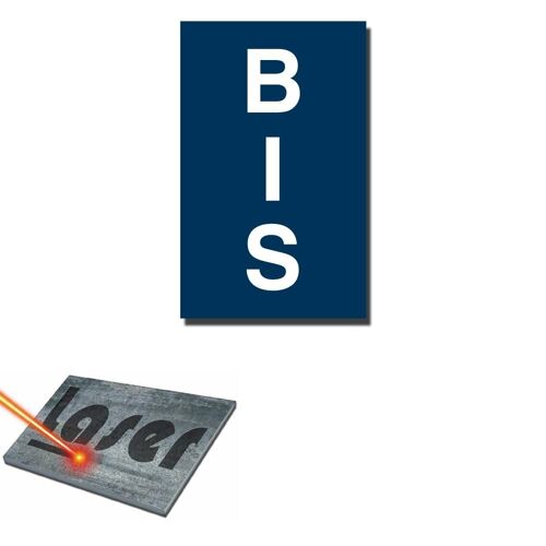 Plaque gravée autocollante 5x8cm Plaque de rue "Bis" fond Bleu