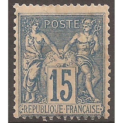 101 (1892) Sage Type Ii 15c Bleu Papier Quadrillé Neuf Second Choix (Cote 22e) (0979)