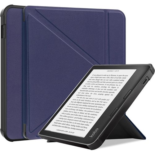 Antichoc Housse Pour Kobo Libra 2 Coque-Étui Kobo Libra2 Liseuse Ebook Housse Avec Support Pliant Housse Protection Coque (Bleu)