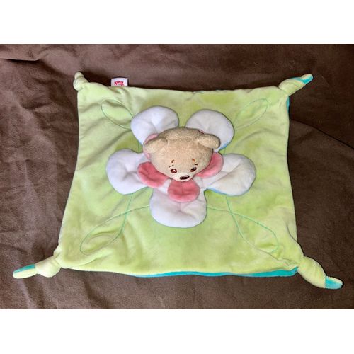 Doudou Ours Plat Vert Pétale Trudi