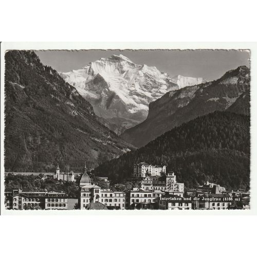 Interlaken Und Die Jungfrau (Suisse Région Berne), Carte Écrite 1956 Avec Timbre "Le Pont Valentré" 14 X 9 Cm.
