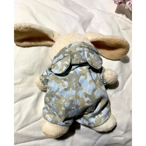 Doudou Lapin Beige Déguisé En Ours Camouflage Bleu Chicco