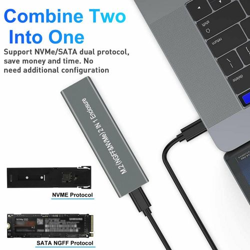 Boîtier de disque externe M.2 NGFF/NVME SATA SSD vers USB 3.1