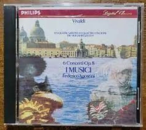 Antonio Vivaldi 6 Concertos Op 8 Il Cimento Dell'armonia E Dell'invenzione Le Quattro Stagioni Les 4 Saisons La Tempesta Di Mare Il Piacere Par I Musici Dir Federico Agostino Violon C.D Philips 1990