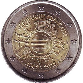 2 Euros France 2012 Commemorative-10 Ans De L'euro