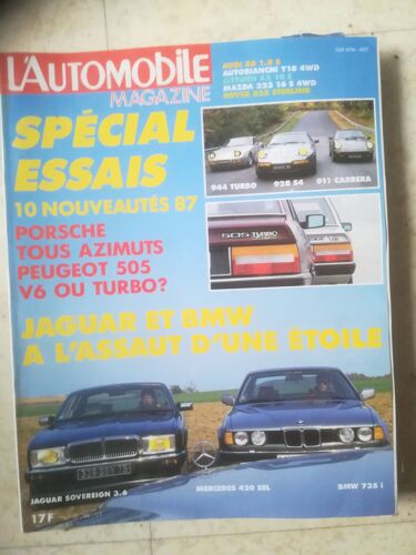 L Automobile Magazine 486 De 1986 Bmw 735i,Jaguar 3.6 Sovereign,Mercedes 420 Sel,Peugeot 505ti,505 V6,Audi 80 1.8s Confort,Opel Omega 3000,Rover 825i Sterling Option Packmazda 323 1600 Gt 4x4volvo 780
