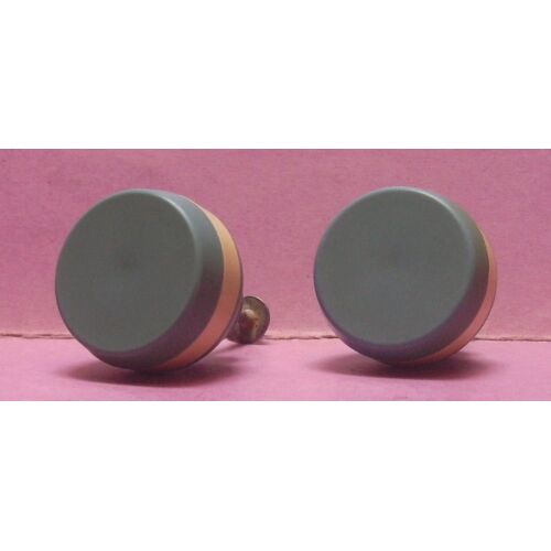 Lot de 2 : poignée de tiroir , meuble - 32 mm - résine dure - bleu et blanc