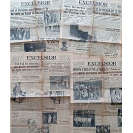 1939 : Lot 4 Excelsior, Vieux Journaux Authentiques Et Complets (Dantzig, Varsovie, Invasion Pologne...)