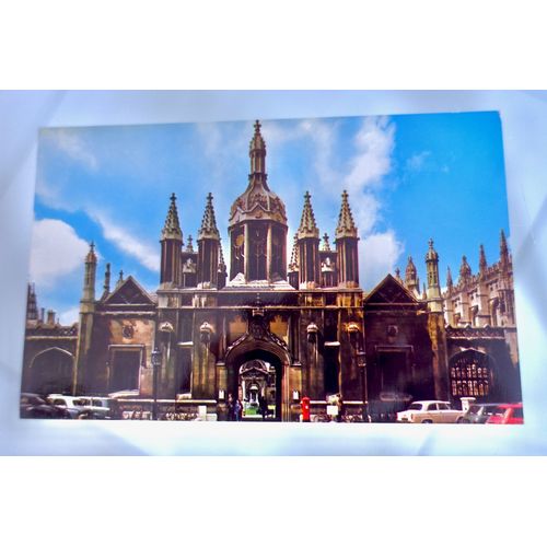 Carte Postale Royaume-Uni. Cambridge. King'S College. Porte Principale. 1966. Voitures Époque