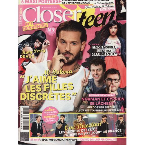 Closer Teen / 04-2014 N°9 : M / Matt Pokora (2p) - One Direction (2p) - Christophe Maé (1p)