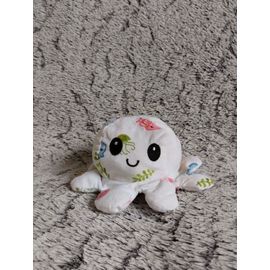 Peluche Pieuvre Blanche Réversible - Doudou Poulpe Émotion