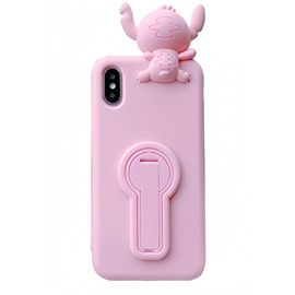 Coque Compatible Avec Iphone Xr,Coque Lilo Et Stitch Tête En Gel Silicone Pour Iphone Xr (Rose) - Hqselection®