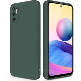 KAL-Coque Pour Xiaomi Redmi Note 10 5G/Xiaomi Poco M3 Pro 4G/5G Case En Silicone, Etui De Protection Antichoc Etui Housse Silicone Ultra-Mince Avec Couche Intérieure En Fibre, Vert