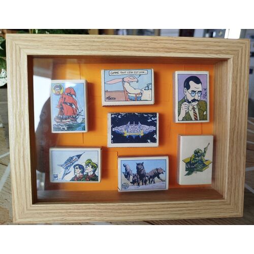 Boîtes D'allumettes Bande Dessinée Dargaud, Bd Années 80 Encadrées. Mézièrre, Floc'h, P. Franck, Caza, Jijé, Blanc-Dumont, Hubinon. Vaisseau De Valérian ; Les Chevaliers Du Ciel ; Barbe Rouge.