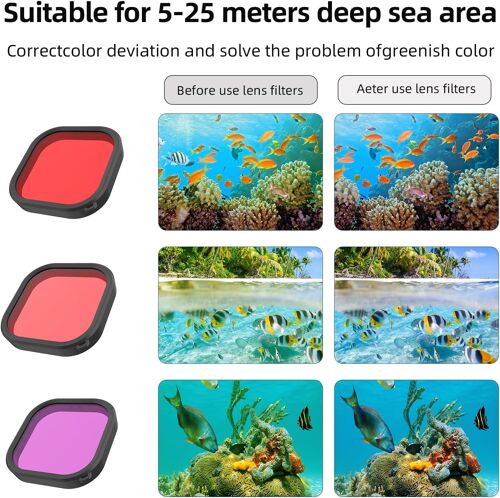 SJZG-Boîtier Étanche, Boîtier De Plongée Sous-Marine Étanche Jusqu'À 60 Filtre Rouge Et Feuille Anti-Buée, Boîtier De Protection Pour Go Pro Hero13 Accessoires