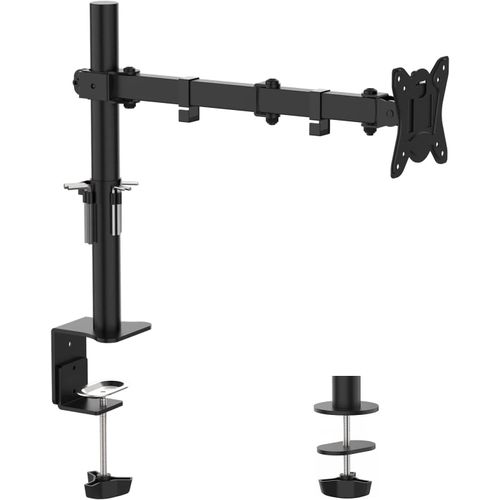 Support Ecran PC Moniteur de 13-32 Pouces, Bras Ecran PC VESA 75x75-100x100 MM, Rotation à 360°, Charge Maximale de 10 KG, Noir