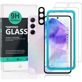 2 Pièces Verre Trempé pour Samsung Galaxy A55 5G 6.5""(Pas pour Samsung Galaxy A54 5G),9H Dureté Protection écran,avec 1 Pièce Protection Caméra,1 Pièce Film Arrière