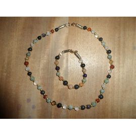 Collier Et Bracelet Perles Multicolores
