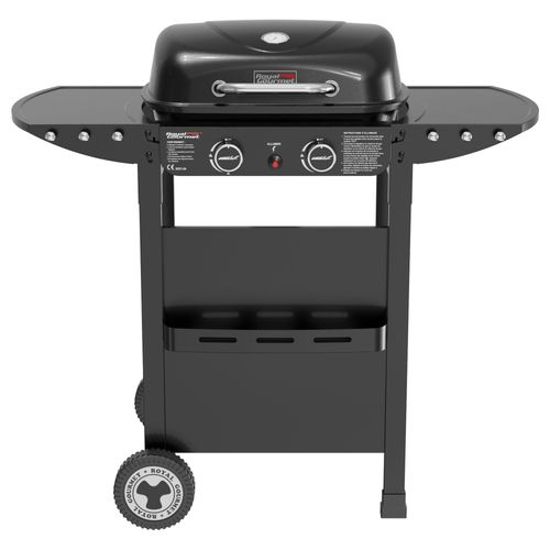Barbecue Gaz sur Chariot Royal Gourmet, 2 en 1 Plaque et Grille Combinés avec 2 Brûleurs de Puissance 5 kW