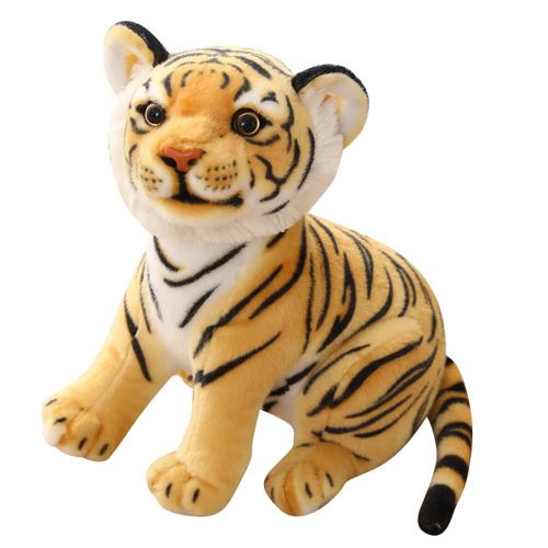 Tigre Poupée En Peluche Jouet Mascotte En Peluche, Creative Poupée En Peluche Animale, Jouets En Peluche De Tigre Doux Pour Bébé Enfants, Idéal Pour La Fête De Noël Nouveau Ans (Jaune 23cm)