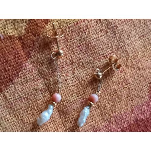 Boucle D Oreilles Perle Nacre Vintage