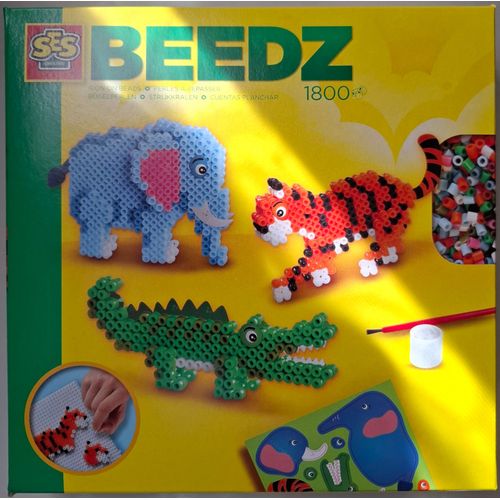 Perles À Repasser - Animaux Sauvages Safari - Construction 3d - 1800 Perles, Plaques, Colle, Instructions...