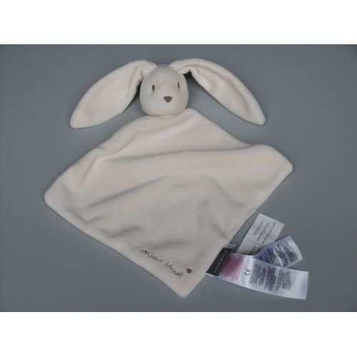 Doudou Lapin Plat Blanc Crème Sergent Major