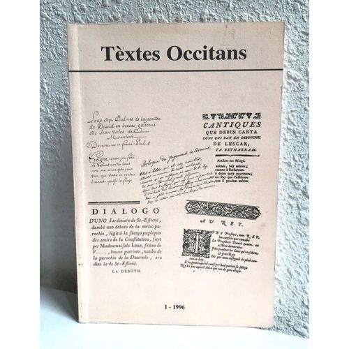 [Anthologie] Tèxtes Occitans N°1 1996 : Joan-Ives Casanova - Joan Eygun - Felip Gardy - Christian Laus - Alan Viaut - Joan-Francès Courouau