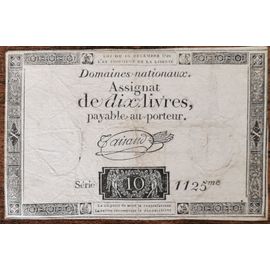 Assignat 10 Livres - 24 Octobre 1792 - Série 1125 - Filigrane Royal