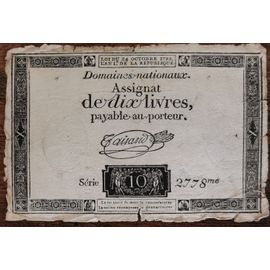 Assignat 10 Livres - 24 Octobre 1792 - Série 2778 - Filigrane Royal