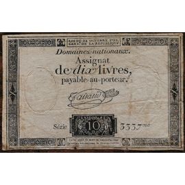 Assignat 10 Livres - 24 Octobre 1792 - Série 3337 - Filigrane Royal